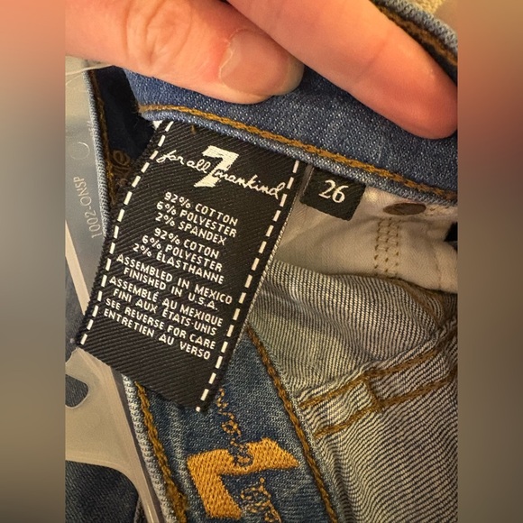 7 For All Mankind Women's High-Waisted Ankle Skinny Jeans Blue Size 26 - Picture 6 of 6